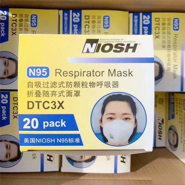 

niosh n95 маски белый респиратор ffp2 ffp3 маска анти-пыль многоразовые лицо открытый защитный dtc3x ушная петля открытый дыхательная маска