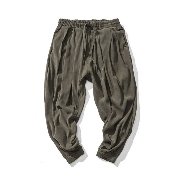 

spring and autumn new bloomers men loose harem beam casual pants casual harem pants men jogger, Black
