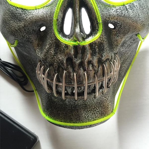 

skull skeleton led mask halloween cold light half face luminous masks for party lsk99