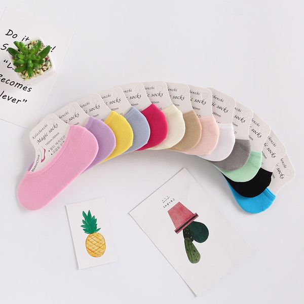 

summer ultra-thin candy women's socks velvet hidden silk stockings women's silica gel women's children's socks mo shu wa, Black;white