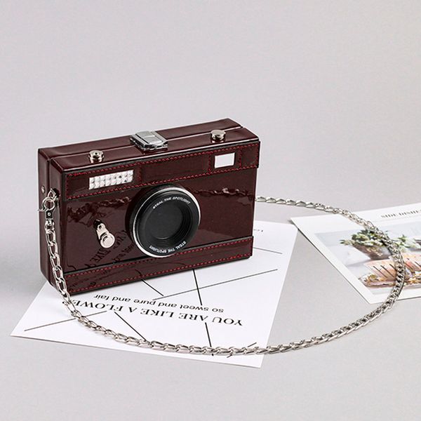 

fashion women camera-like leather shoulder bag crossbody bags chain weird bags luxury handbags women designer