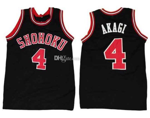 

такенори акаги #4 слэм-данк в стиле ретро shohoku баскетбол джерси мужские сшитые на заказ любое количество свитеров имя, Black;red