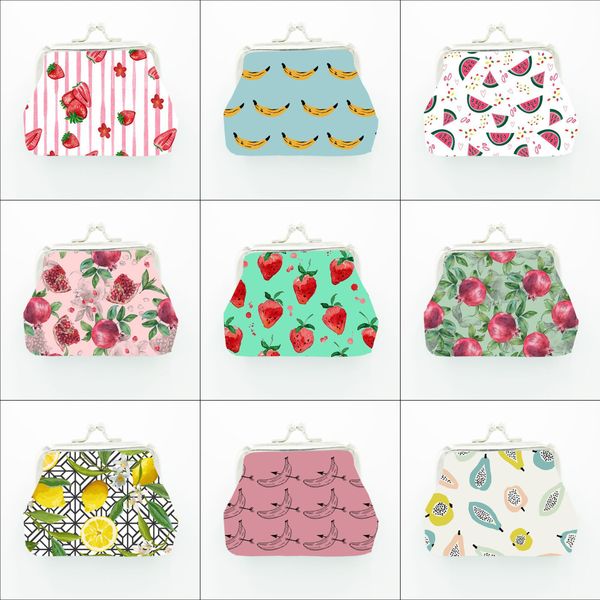 

2019 new children fruit coin purse bag summer strawberry lemon banana wallet kids cute personality purse, White