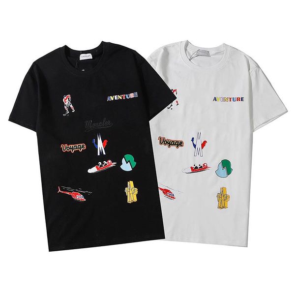 

2020 new arrival mens womens designer t-shirts spring summer fashion brand pattern print short sleeve tees luxury couple with logo, White;black