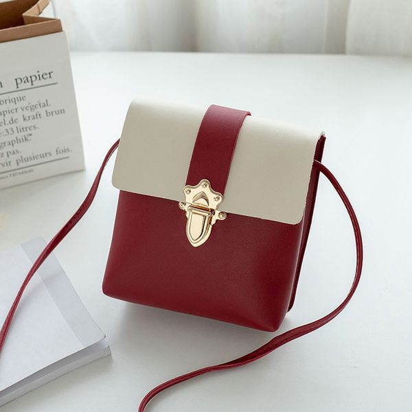 

women shoulder bags new fashion leather plug lock hit color elegant retro messenger bag coin bag #yj