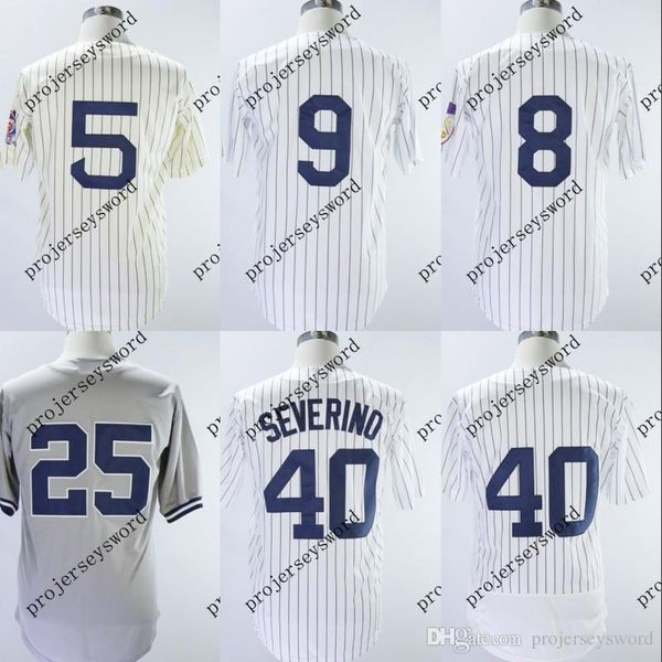 

#40 Luis Severino Jersey New York Mens 5 Joe DiMaggio 8 Yogi Berra 9 Roger Maris 25 Gleyber Torres Baseball Jerseys Cheap S-XXXL