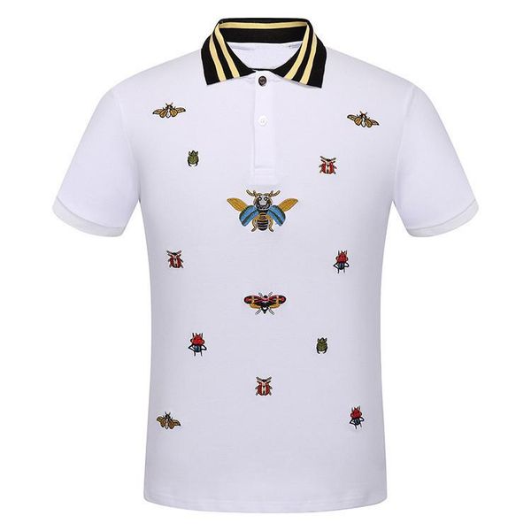 

designer summer men тенниска вышитая beetle пчелы мода поло рубашки рубашка hip hop скейтборд хлопок polos top tee груза падения, White;black