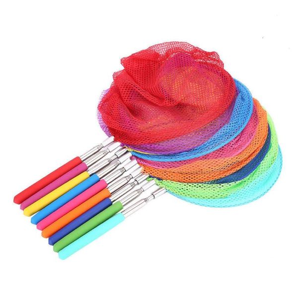 

new stainless steel kids children fishing net toys outdoor extentable camping