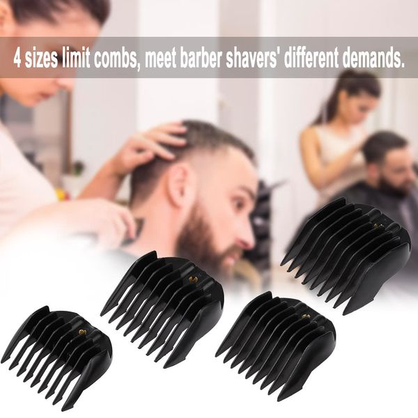 4Pcs / Set Hair Clipper limite Comb Guia Combs Set Anexo Barber substituição Haircutting Ferramentas para Cabelo Elétrica Clipper Shaver 3/6/9/12 milímetros