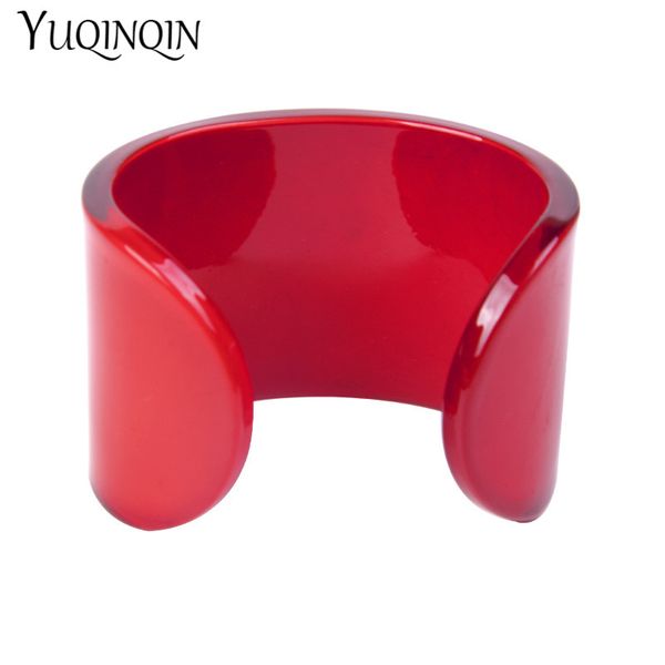 

simple charm red wedding open bangle big wide resin acrylic vintage cuff bracelet bangles for women fashion jewelry, Black