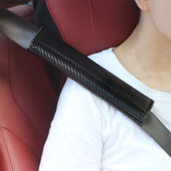 

2pcs seat belt cover carbon fiber ceat belt shoulder seat gap plug car leak-proof slit strip clip seam plug shoulder cover