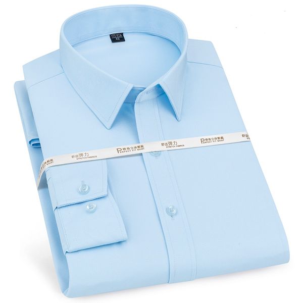 

2020 new spring men long sleeve shirt elasticity fashion causal dress business male shirts man soft brand clothes sh015, White;black