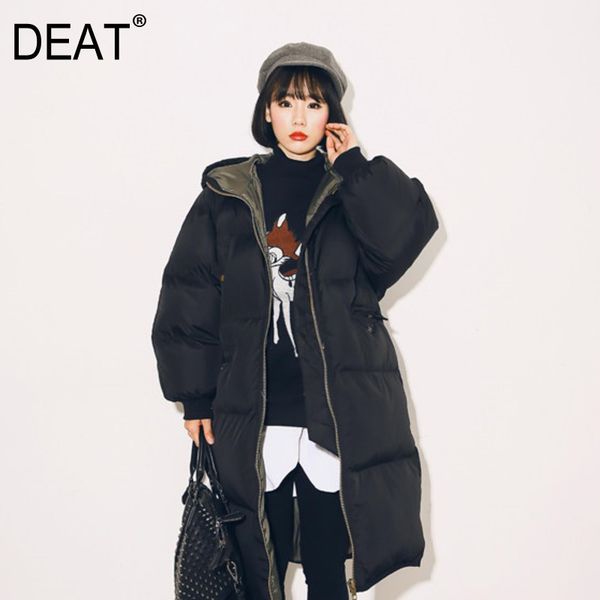 

deat england style thick hooded black oversize full sleeve slim women cotton long coat 2019 autumn winter new female td334, Tan;black