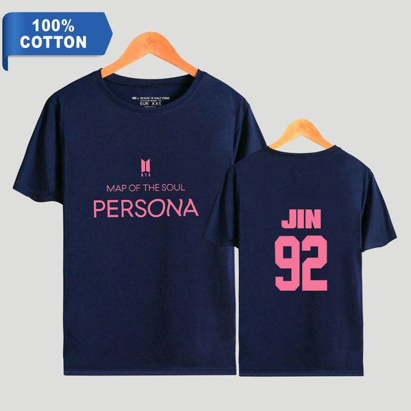 

cotton pure bts map of the soul persona bulletproof juvenile group short sleeve shirt t shirts, Gray;blue