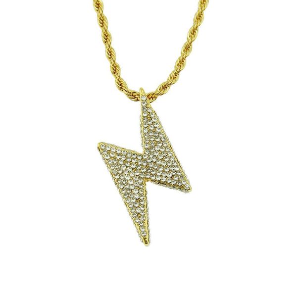 

2020 designer european and american fashion personality flash diamond pendant hip hop tide brand jewelry necklace men and women, Black