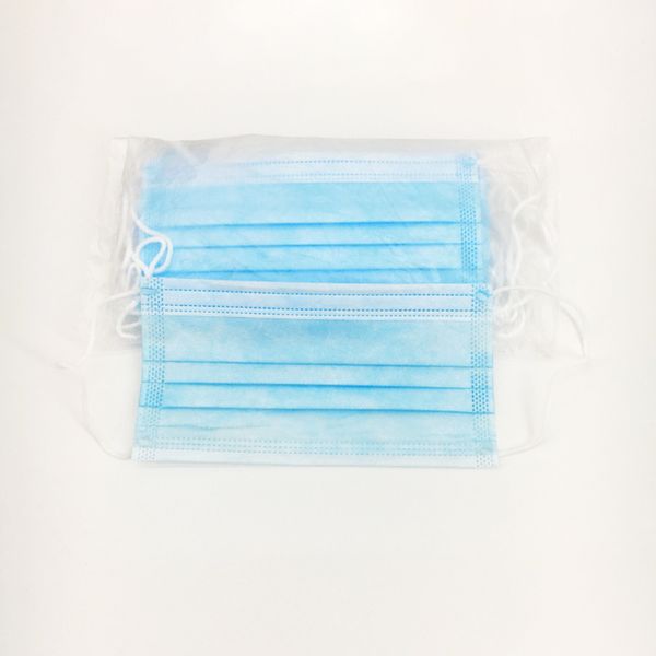 

500 pcs/lot 3 layer earrings anti-fog haze dust disposable mask blue dust mask spot disposable protective mask