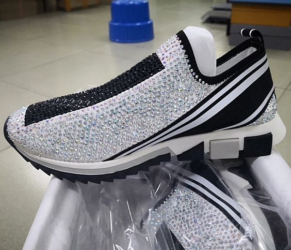 

men stretch jersey sorrento sneakers with rhinestones black pink crystal women sneakers canvas slip-on trainers men shoes party wedding shoe