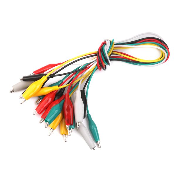

10pcs 50cm double-ended crocodile clips cable alligator clips wire testing