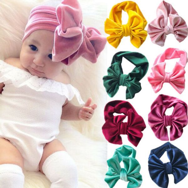 

fashion kids girl baby cute solid headband toddler lace bow flower infant hair band accessories lot