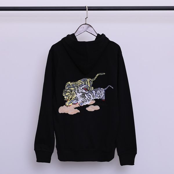

designer hoodies for men long sleeve brand mens hoodies with tiger autumn luxury street style sweatshirts for mens clothing optional, Black