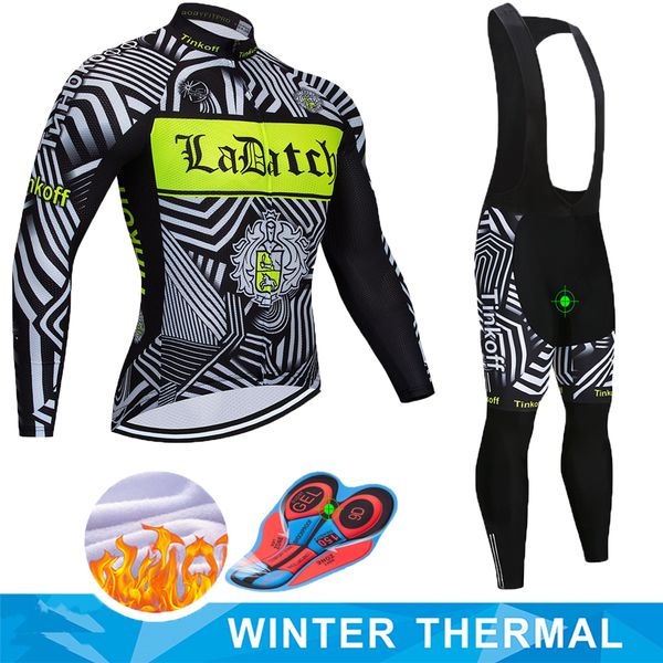

2019 pro team winter thermal fleece cycling clothes men long sleeve jersey suit outdoor riding bike mtb clothing bib pants set, Black;blue
