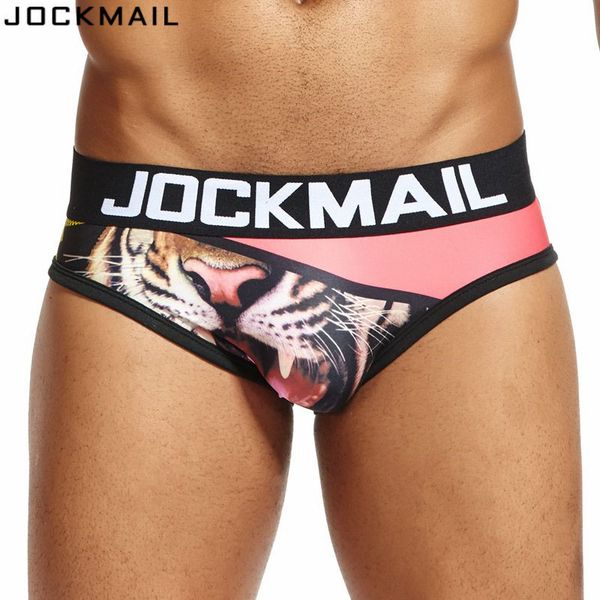

jockmail brand mens underwear briefs digitally printed male panties hombre slip men bikini men underwear, Black;white