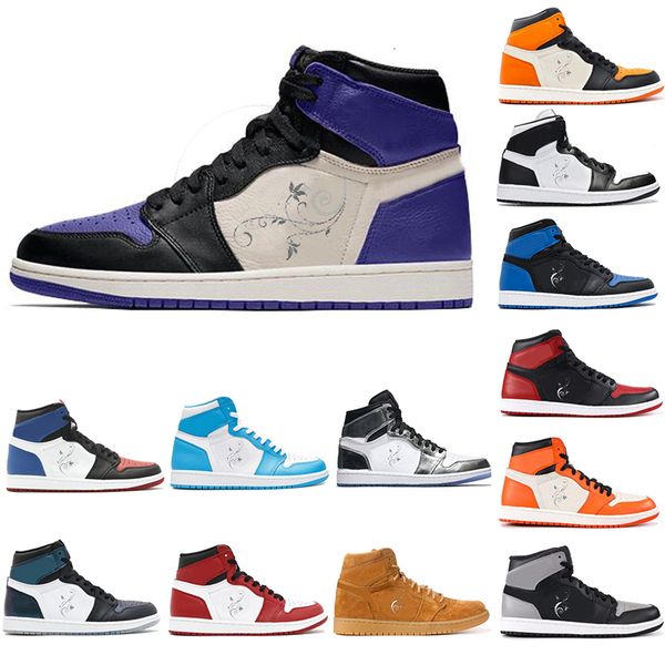 

high og 1 3 mens basketball shoes court purp gold bred toe chicago banned royal blue fragment unc shattered backboard metallic sneakers