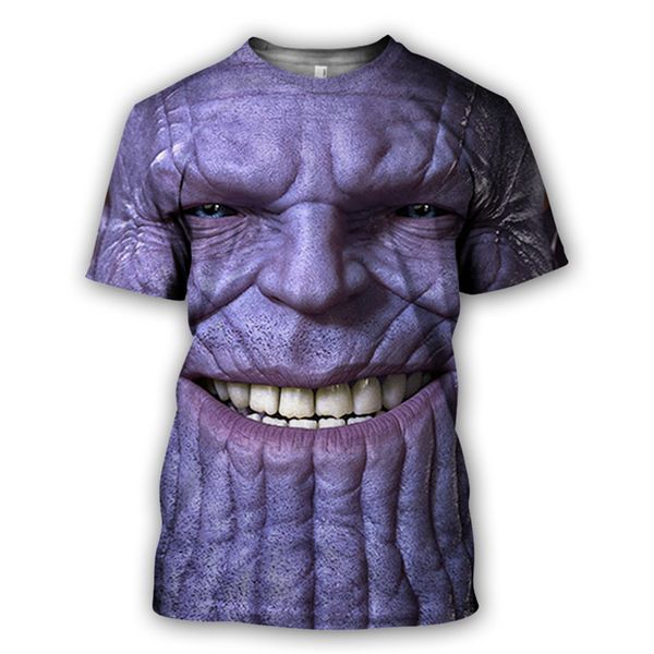 

новые моды мужчины / женщины танос face harajuku летний стиль смешные 3d печати повседневная футболка h252, White;black