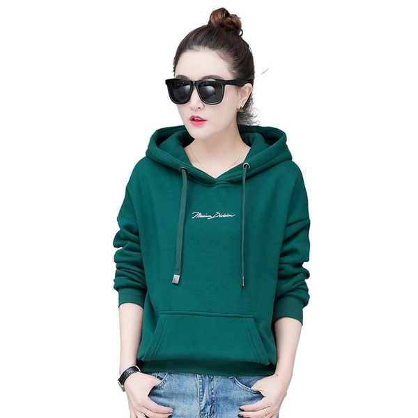 

thick warm hoodies for women letter printed girls streetwear casual sweatshirt 2019 new hip hoodies student, Black