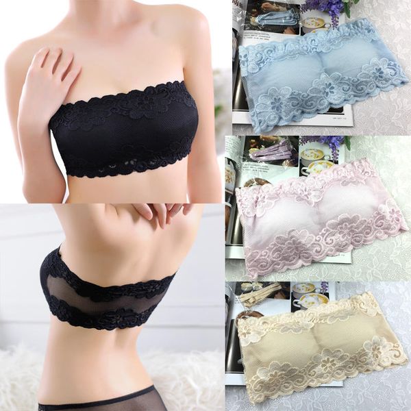 

imucci tube women lace brassiere pad, Black;white