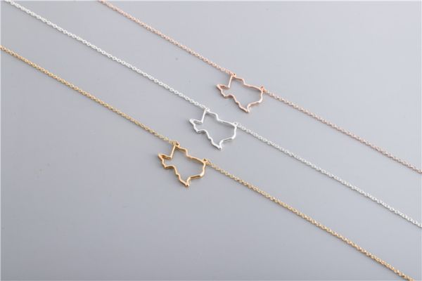 

30pcs outline usa texas state map bracelet simple geometric hollow geography open line earth globe world american tx city bracelets, Golden;silver