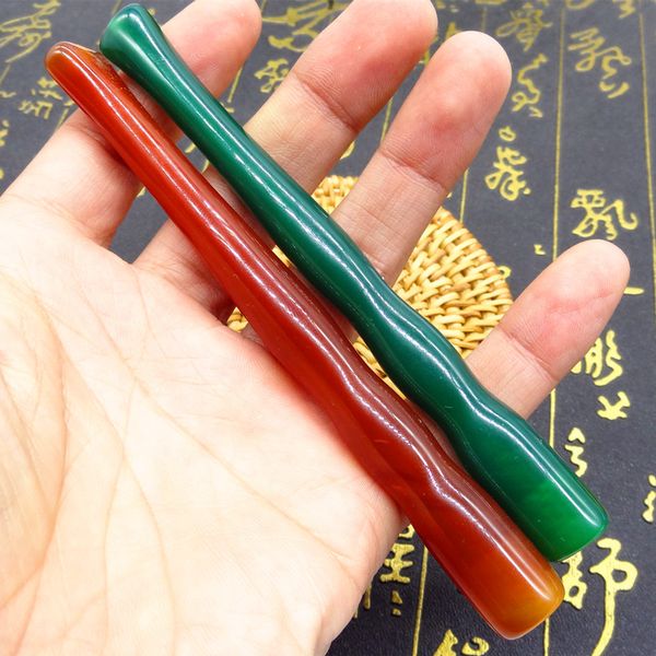 

ancient agate cigarette holder, Silver