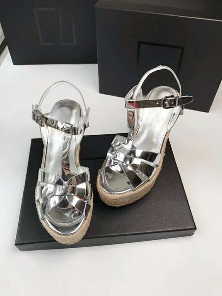 

2019 summer woman sandals shoes women pumps platform wedges heel fashion casual loop bling star thick sole women shoes, Black