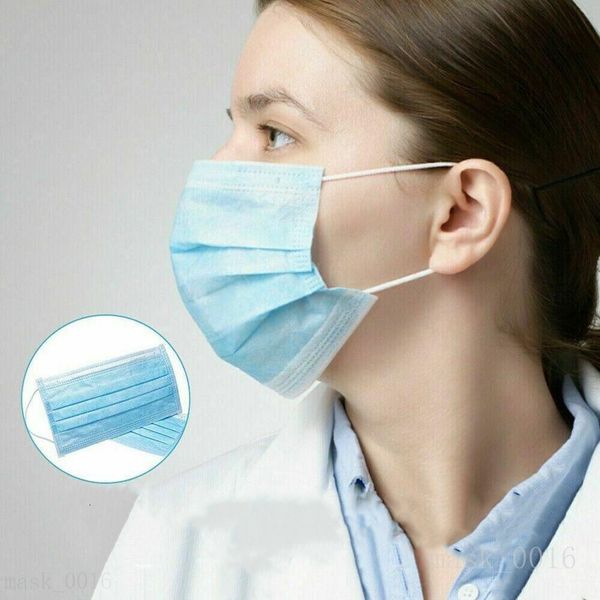

быстрая доставка 3 слоя маска для лица рот маски 50 / 100шт нетканые одноразовые пыль meltblown ткань маски 50 / 100шт earloops маски 50 / 1