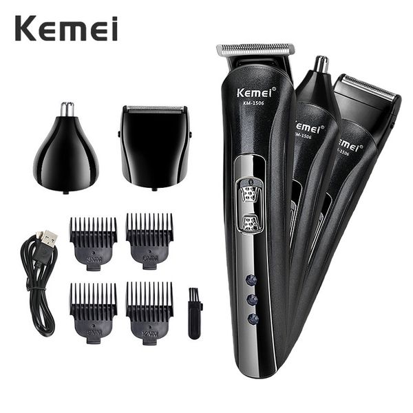 

2020 kemei powerful hair trimmer for men electric rechargeable ceramic blade haircut adjustable clipping hair cutting machine f35 zohrm