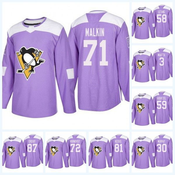 

Womens 58 Kris Letang Pittsburgh Penguins Purple Fight Cancer Sidney Crosby Jake Guentzel Evgeni Malkin Patric Hornqvist Hockey Jersey