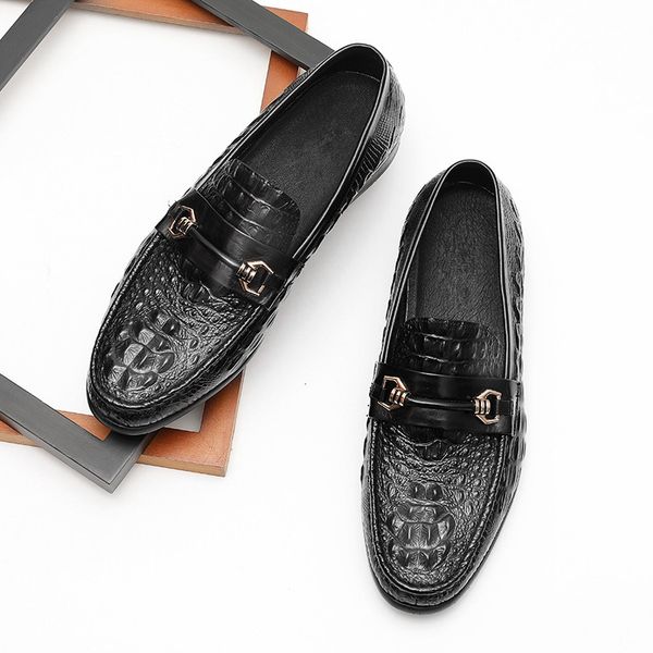 

mens casual shoes genuine leather oxford shoes for men black 2019 loafers slip on leather brogues