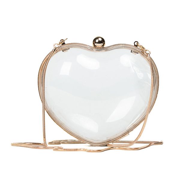 

сердце образный мешок цепи кожи кошелек crossbody мешок плеча прозрачный мешок женщины jelly кошельки ранцы