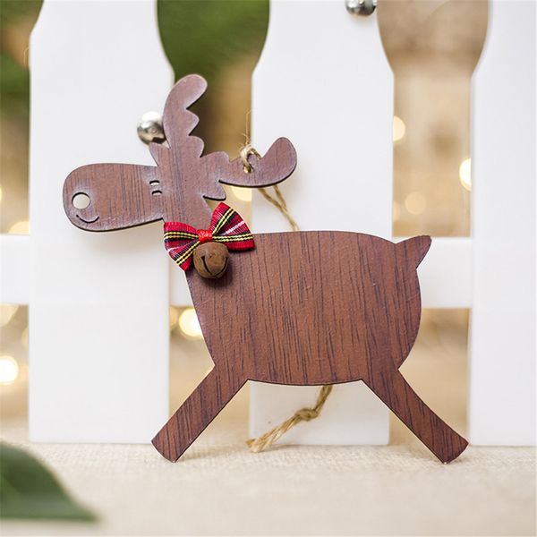 

1pcs diy 2 types christmas wooden deer xmas tree ornaments kid gift pendants ornaments for christmas party decoration