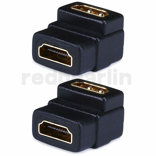 

gold plated hdmi female to hdmi female 90 degree adapter hdmi extender cable converter for hdtv connector