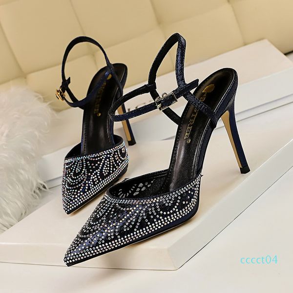 

glitter rhinestone meshy lace high heel shoes luxury women designer shoes bride wedding shoes size 35 to 40 ct04, Black