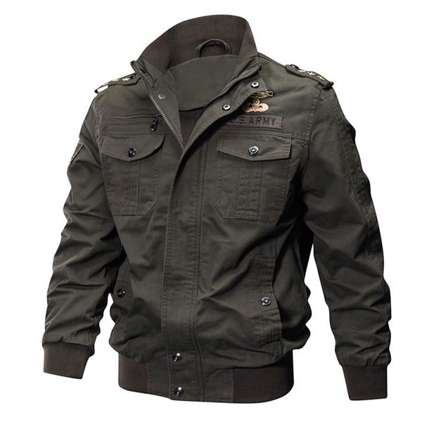 

man army tactical jacket and coats outwear breathable light windbreaker male casual flight jacket plus size, Black;brown