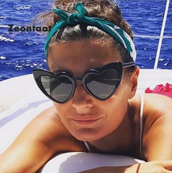

zeontaat heart sunglasses for ladies fashion uv400 red black colour love shaped oversized sun glasses gafas, White;black