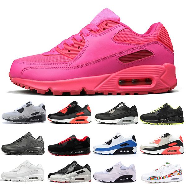 

fashion women mens designer air cushion running shoes pink infrared bred triple black whiter pink women trainers sports sneakers size 36-45, White;red