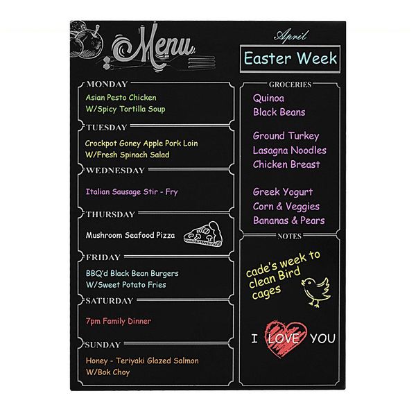 

large space erasable memo chalkboard notice home meal planner shopping list fridge magnets thickened multi purpose weekly board