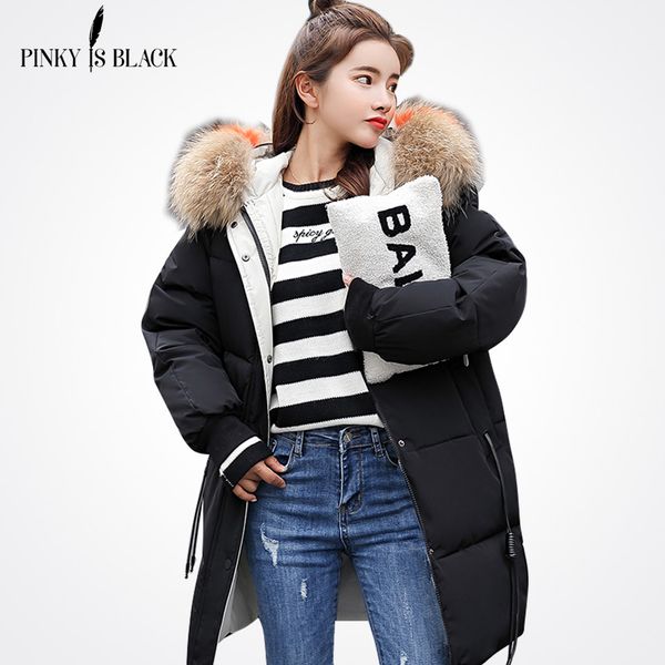 

pinkyisblack 2018 new parkas female women winter coat thickening cotton winter jacket womens outwear parkas for women, Black