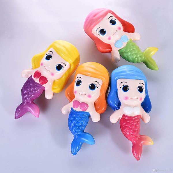 

bravo little mermaid squishy toy slow rising jumbo stress relieve dolls multicolor children squeeze toys kids decompression toys
