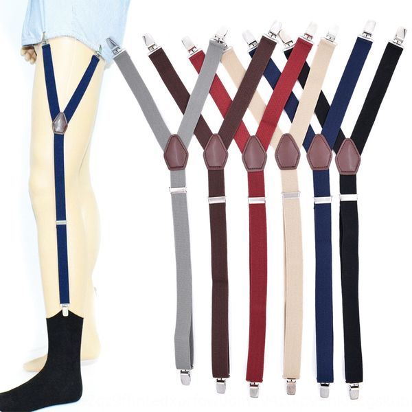 

mfctm men's anti-slip fixation monochrome garter belt men's shirt suspender socks suspender socks shirt clip anti-slip fixation cl, Black;white