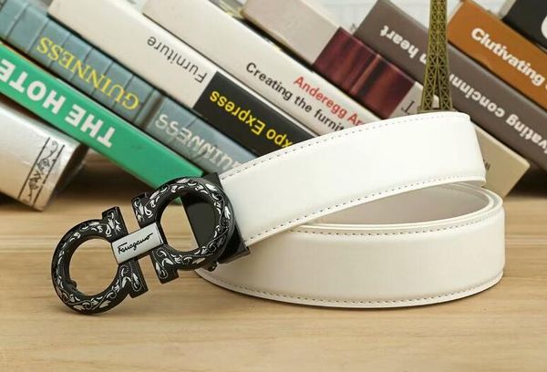 

fashion cowhide leather women jeans belt designer luxury famous automatic buckle womens belts for women, Black;brown