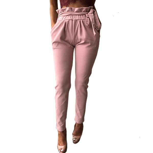 

женщины брюки женщина 2019 повседневный нового способа arrical качества сыпучие орденские ленты сплошного цвета европа полная длина полиэсте, Black;white